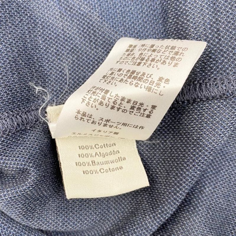 Hermes Short Sleeve T Shirt Horse Pattern Deer Pattern S Size Cotton Navy 22ss