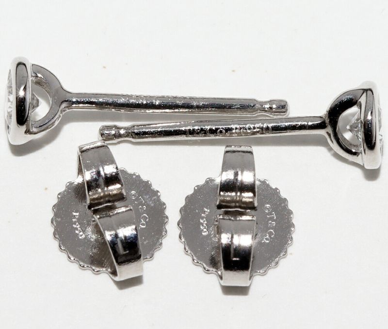 Tiffany & Co Earrings Pt950 Diamond 2P (016ct) Elsa Peretti By-the-yard Earrings