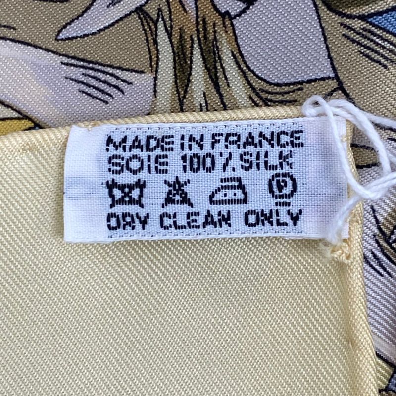 Hermes Scarf Silk Carre 90 None Man Island Plant L'lle Deserte Yellow With Box