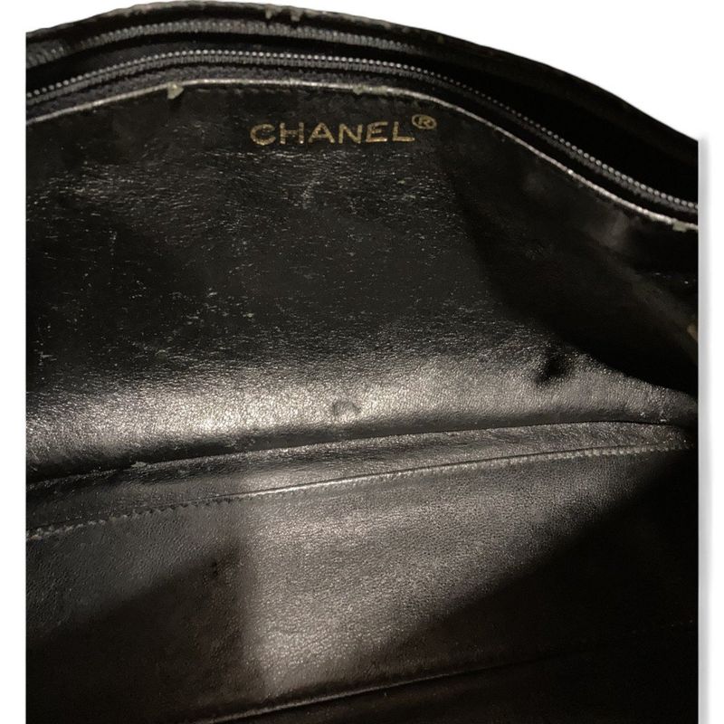 Chanel ⑤ 3172950 90s Caviar Skin Flap Pocket Shoulder Bag Women Black 22 X 29 X