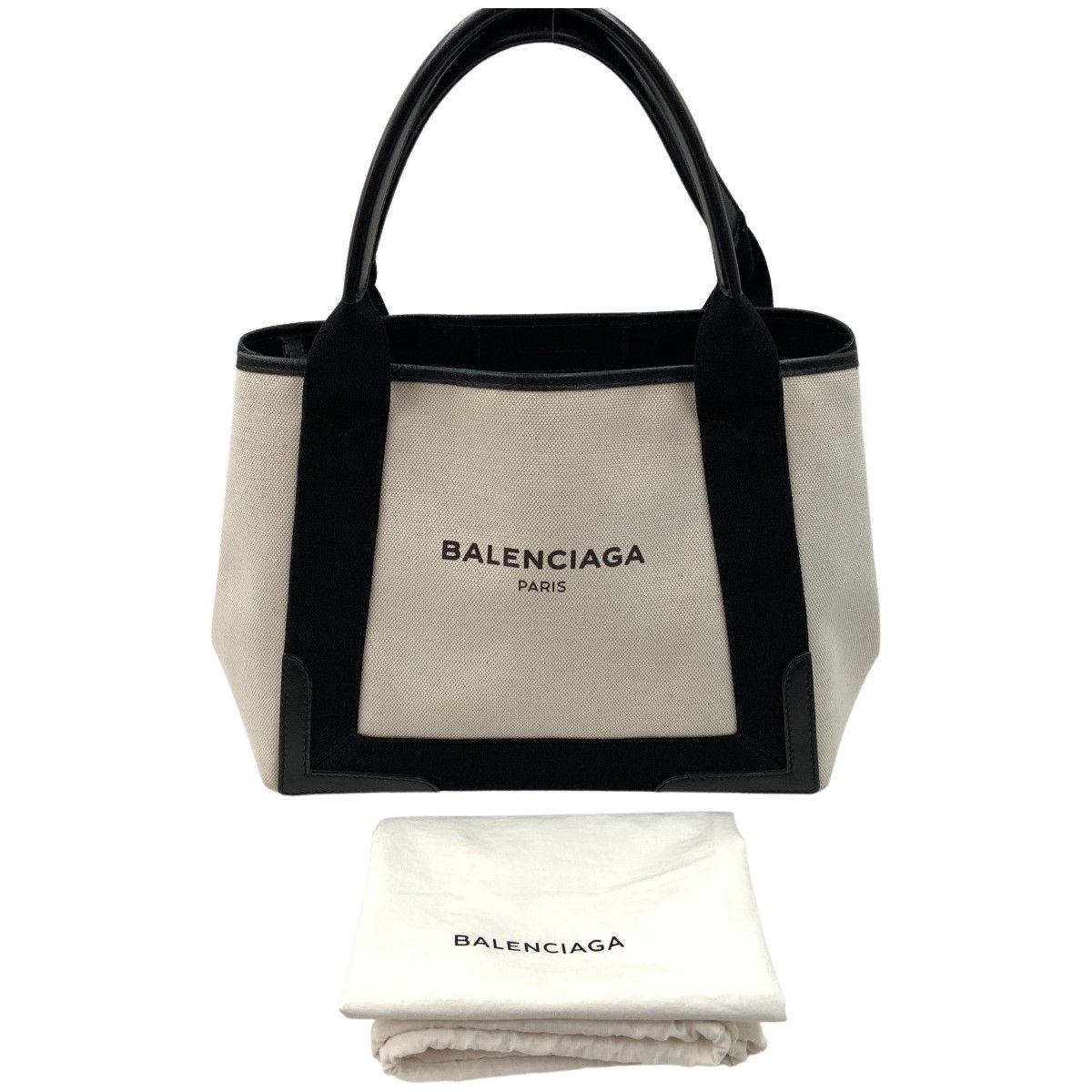 Balenciaga Navy Cabas S Canvas Handbag Tote Bag 339933 1081 a 00213 White