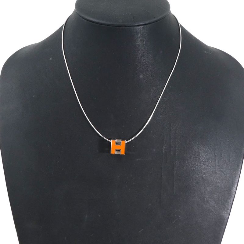 Hermes Necklace H Cube Caged Ash