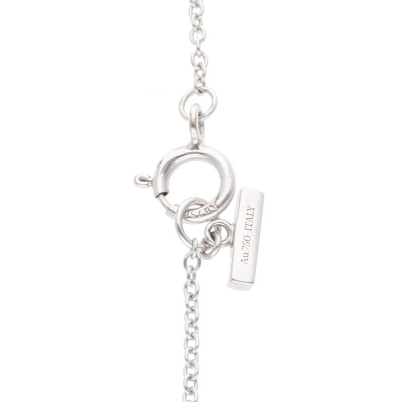 Tiffany & Co T TWO Circle 18K White Gold Turquoise Necklace Women 18inch