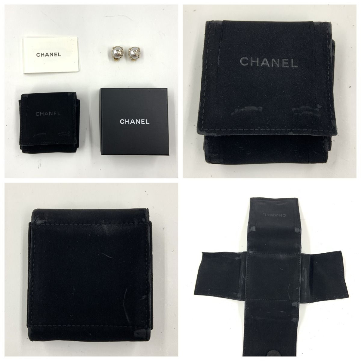 Chanel Cocomark Pearl Earring Accessories Gold X White