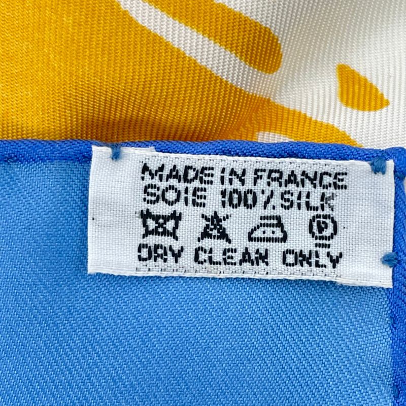 Hermes Scarf Silk Carre 90 Vive Les Champions! Viva Champions Soccer Blue With