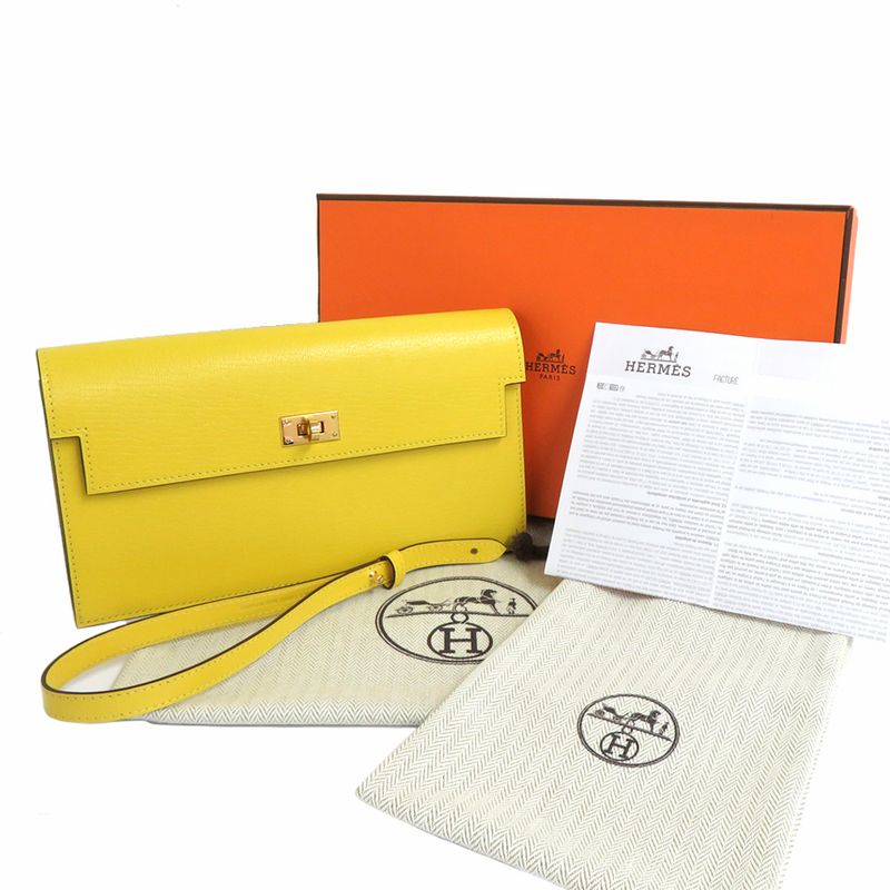 Hermes Kelly Pocket Long Jo-nunapur Pink Gold Hardware W Engraved 2024