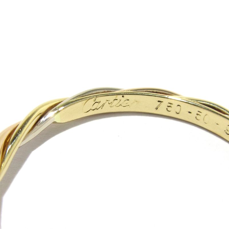 Cartier Ring 50 Trinity Twisted 18K Three-color And Emerald