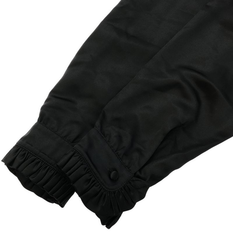 Balenciaga Satin Ruffle Dress 494197 Txc02 Black 36