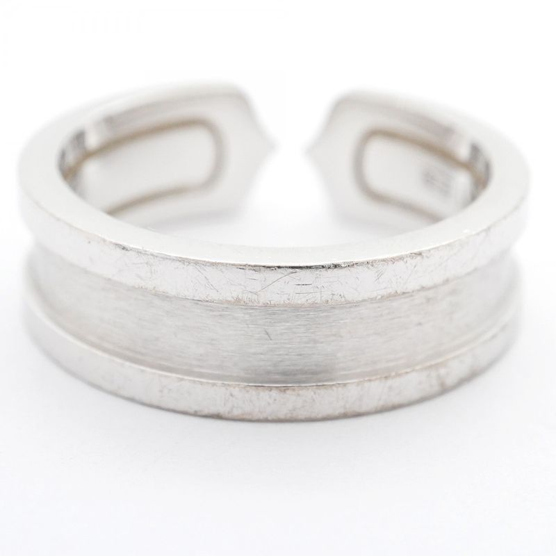 Cartier Ring C2 18K White Gold White Togo Old Diamond #55 Men Women Unisex