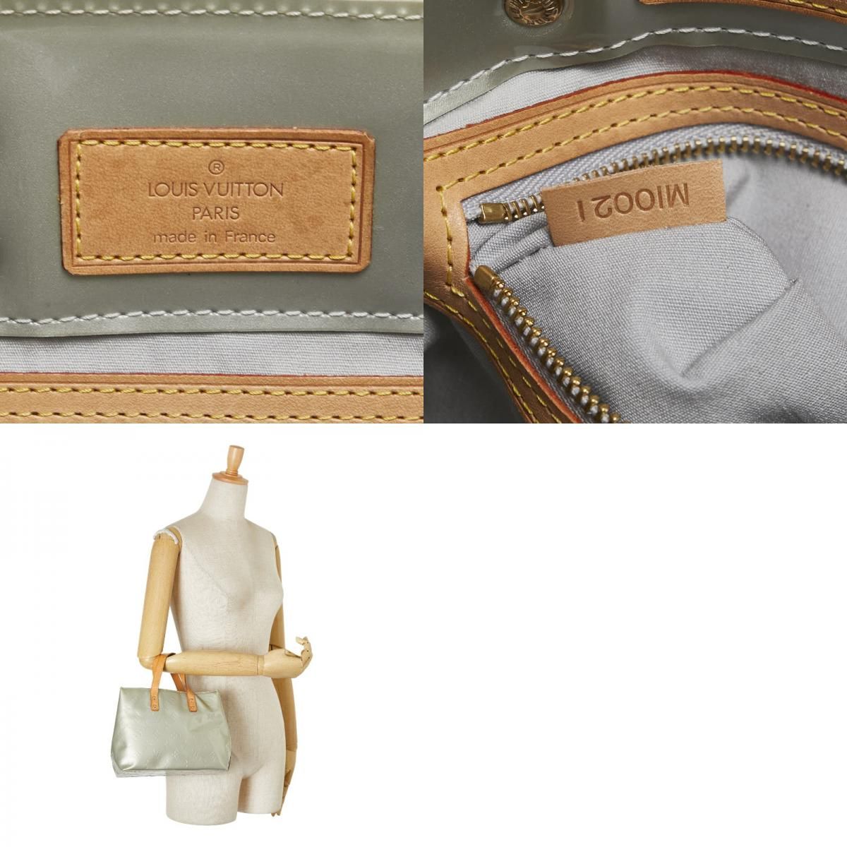 Louis Vuitton Monogram Vernis Reed PM M91145 Gris Silver Patent Leather Women