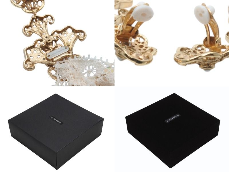 Dolce & Gabbana Earrings Lace Brass Rubber Faux Pearl — view 7