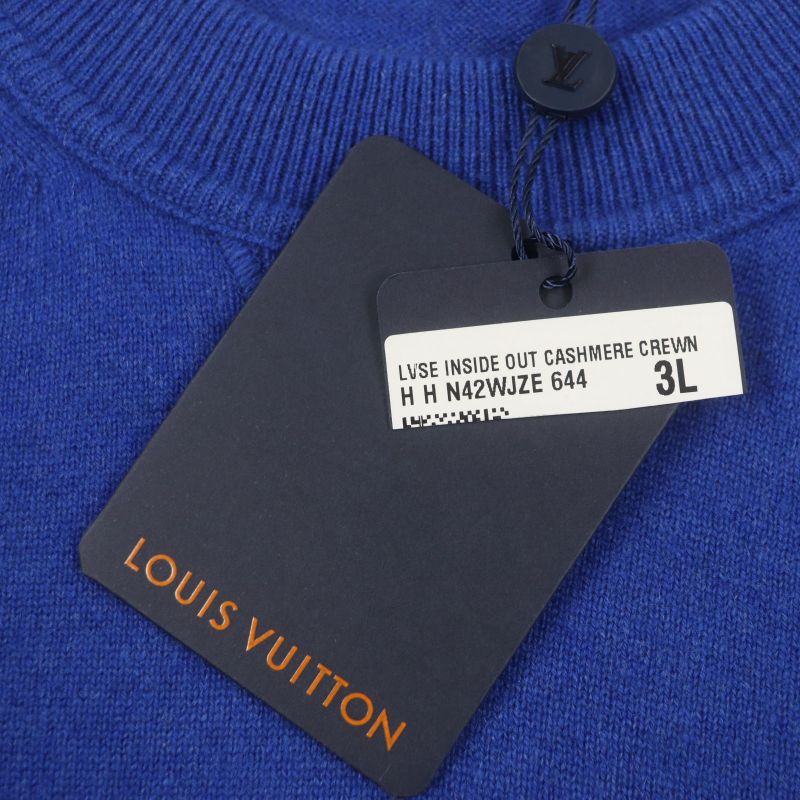 Louis Vuitton 19AW Cashmere Silk Inside Out Crewneck Knit Sweater With Logo