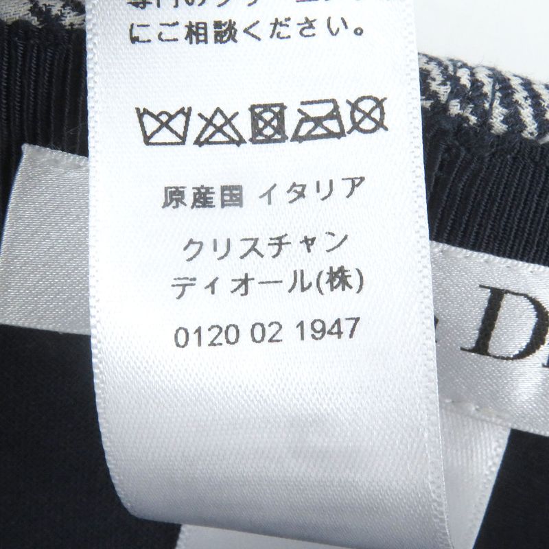 Christian DIOR 14che921i134 Checked Lined Oblique Hat Baseball Cap Navy 57