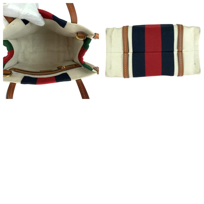 Gucci Interlocking White Brown Gold Hardware Canvas Shoulder Bag Tote Bag 2way