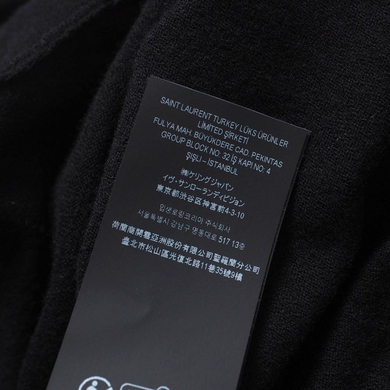 2023Saint Laurent Paris Dress Size S (160 84Y) Knit Dress Draped Wool Black