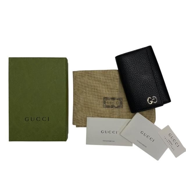 Gucci 473924 Double G 6-ring Key Case Key Ring Leather Black