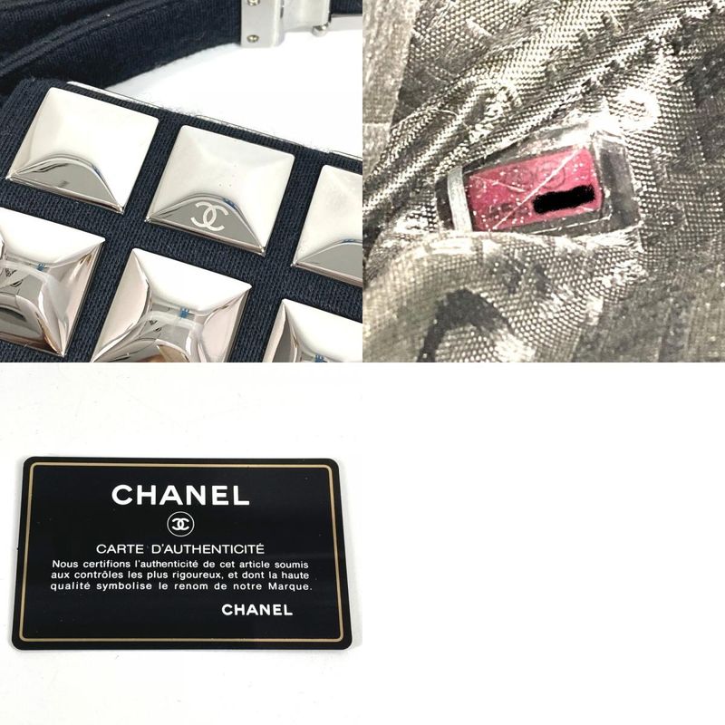 Chanel Shoulder Bag Ice Cube Cotton Black