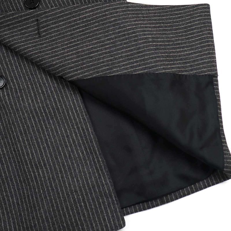 Celine Striped Wool Double Breasted Jacket 2v120065k Grey 34