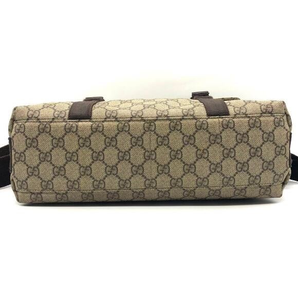 Gucci GG Supreme Web Canvas Sherry Messenger Bag Monogram Flap Tote - The Reluxe
