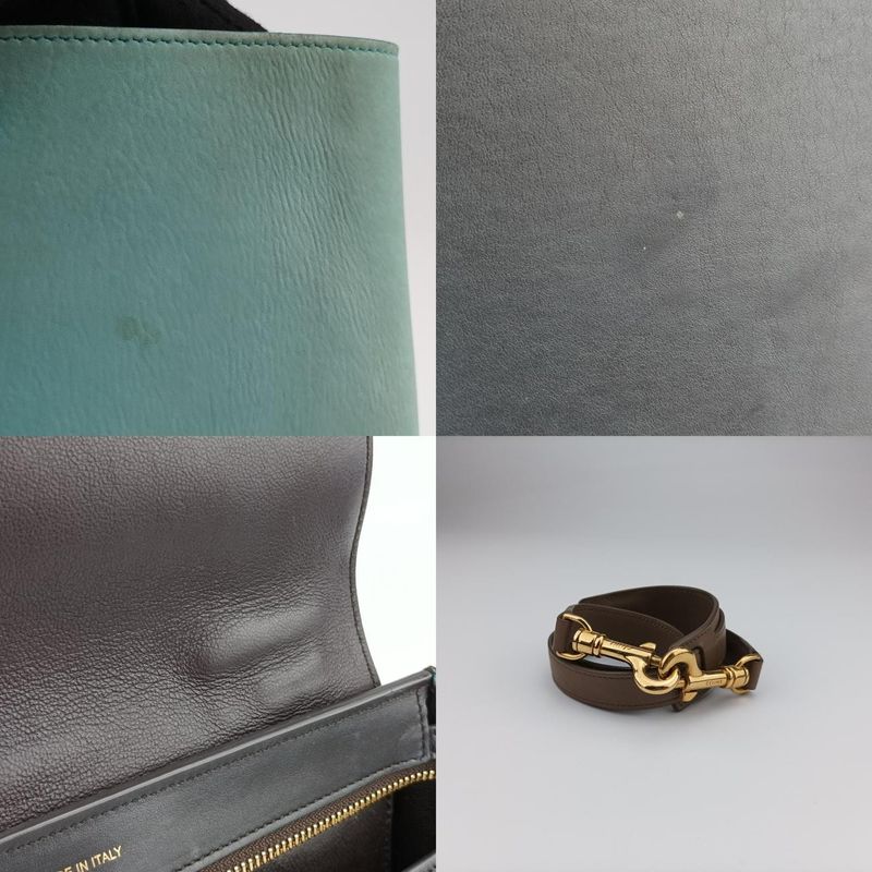 Celine Trapeze Small Beige X Black X Blue Leather X Suede W-vp-2155 W-mm-2175