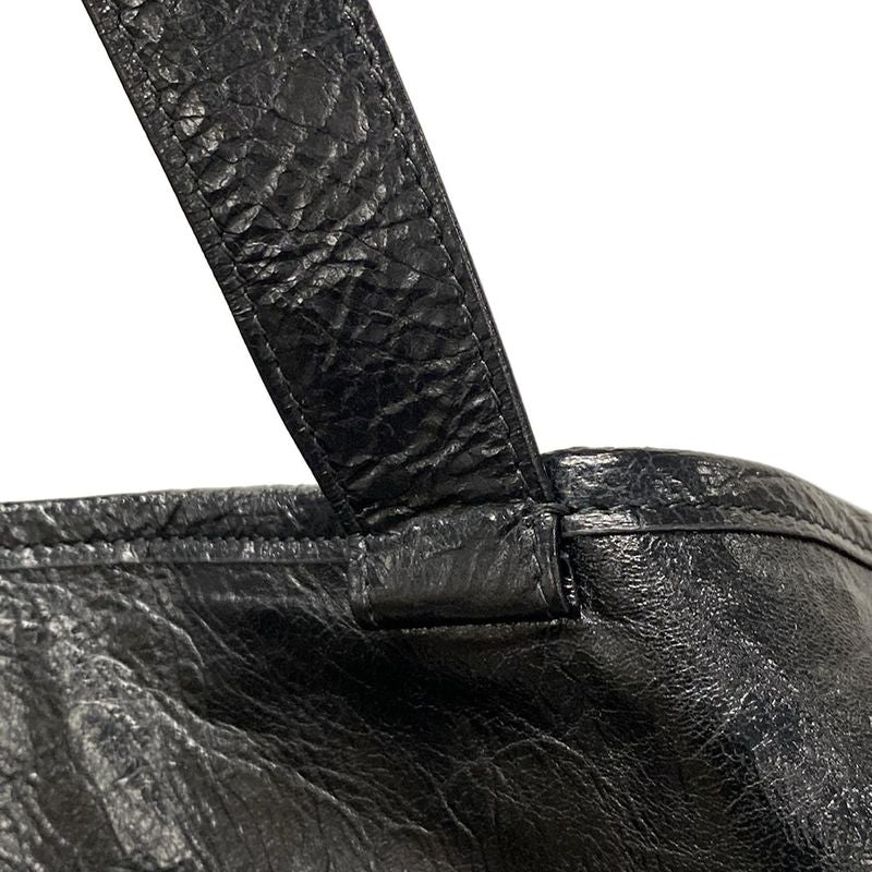 Balenciaga Tote Bag Shopper Garment Tote Bag 811607 Black Crinkled Lambskin