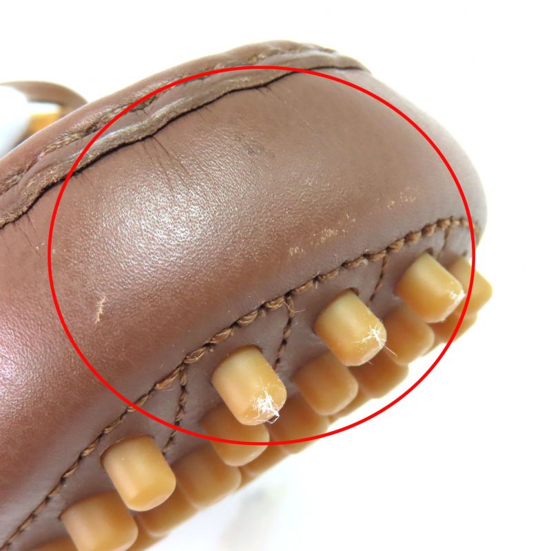 Gucci 367923 Bamboo Tassel Leather Loafer Driving Shoes Brown 8.5 Storage With