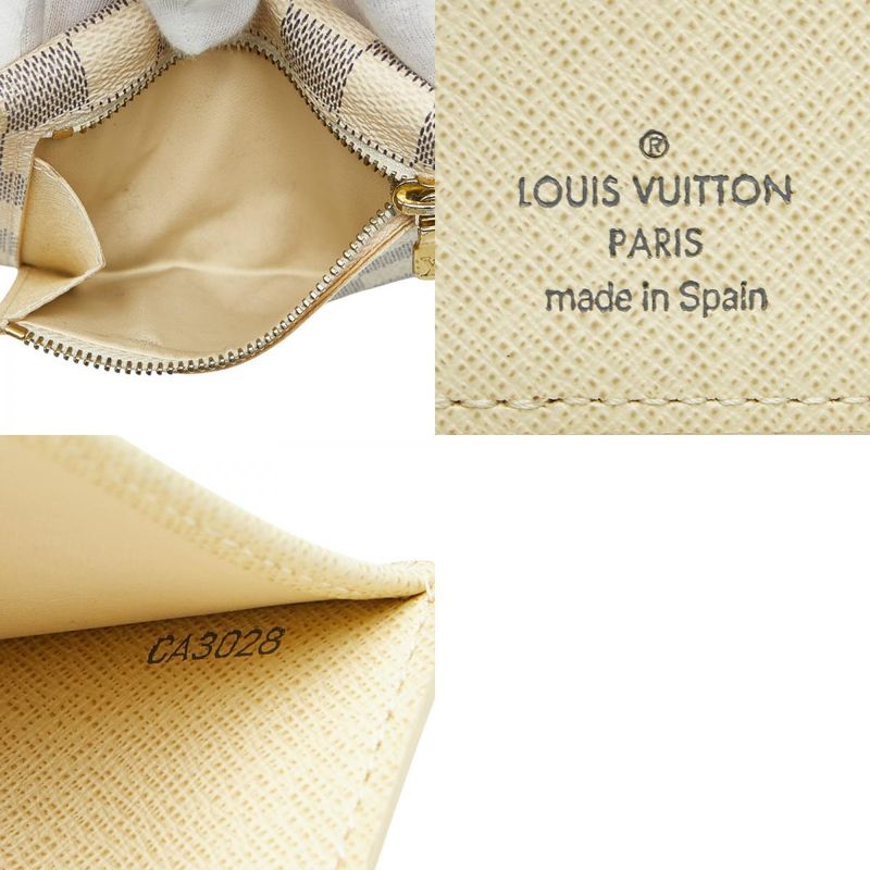 Louis Vuitton Damier Azure Porte Feuille Koala N60013 White Gold PVC Plated