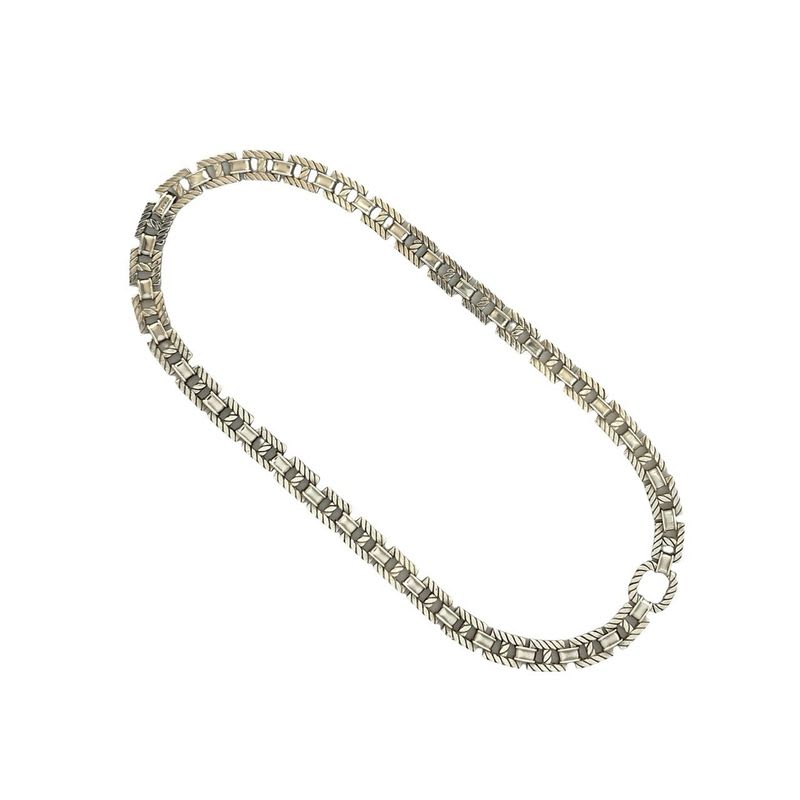 Hermes Grand Sport Vintage Silver 800 Necklace Choker Pendant Accessory