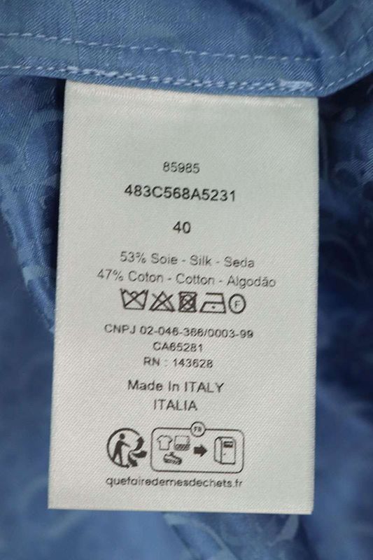 Dior 24SS 483c568a5231 Oblique All-over Silk Blend Short Sleeve Shirt Men's 40