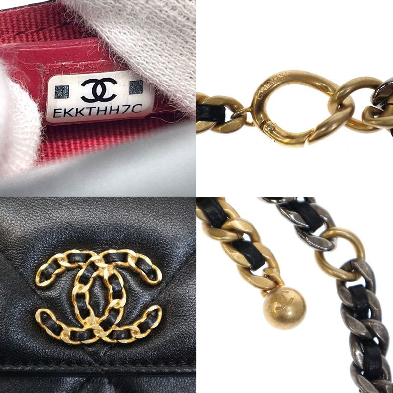 Chanel 19 Chainbelt Bag Chain Belt Waist Bag Ap3774 Black