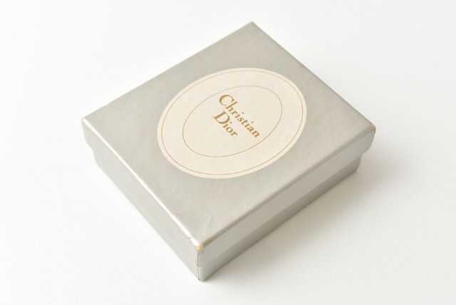 Christian Dior Necklace Vintage Christian DIOR Logo Rhinestone Square Gold