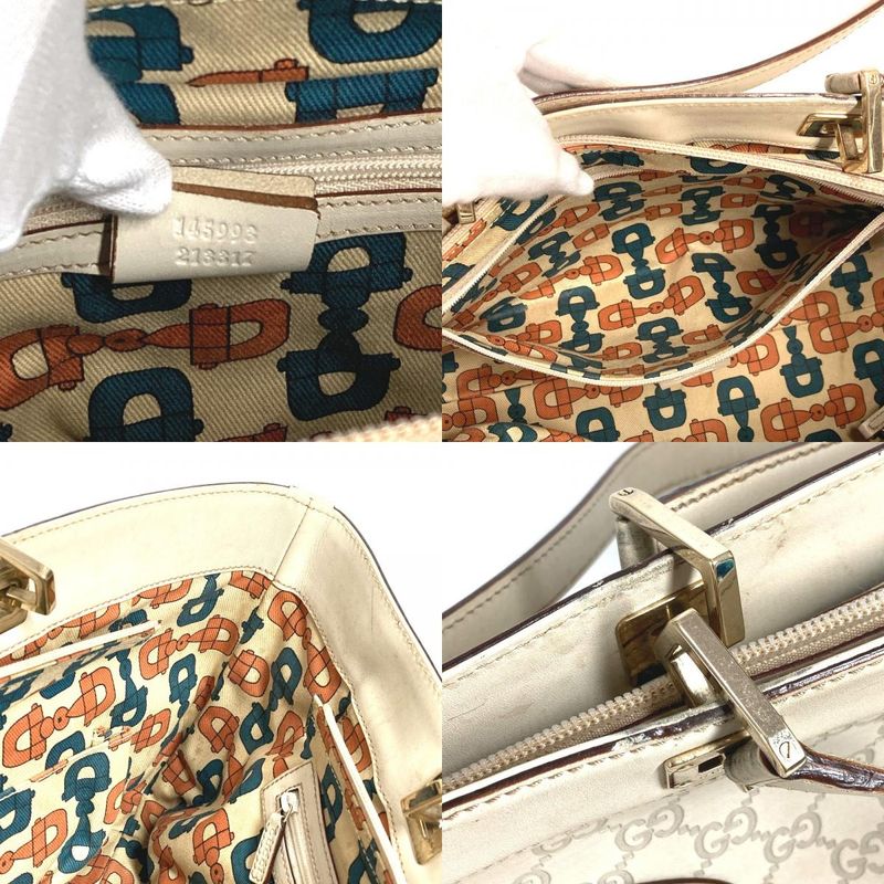 Gucci Shoulder Bag GG Guccissima Logo 145993 Cima Leather Off-white Color