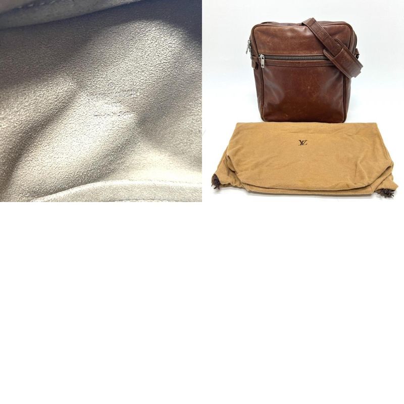 Louis Vuitton Shoulder Bag Differ Clarkson M92359 Leather Cafe Brown