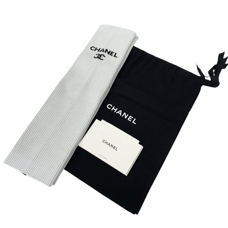 Chanel Flat Shoes Leather Fabric White Black Mary Jane Coco Mark Ballet