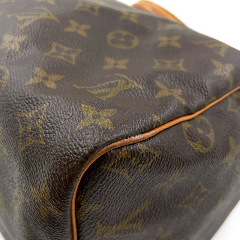 Louis Vuitton Speedy 30 Monogram Leather X PVC Brown Handbag Gold N41370