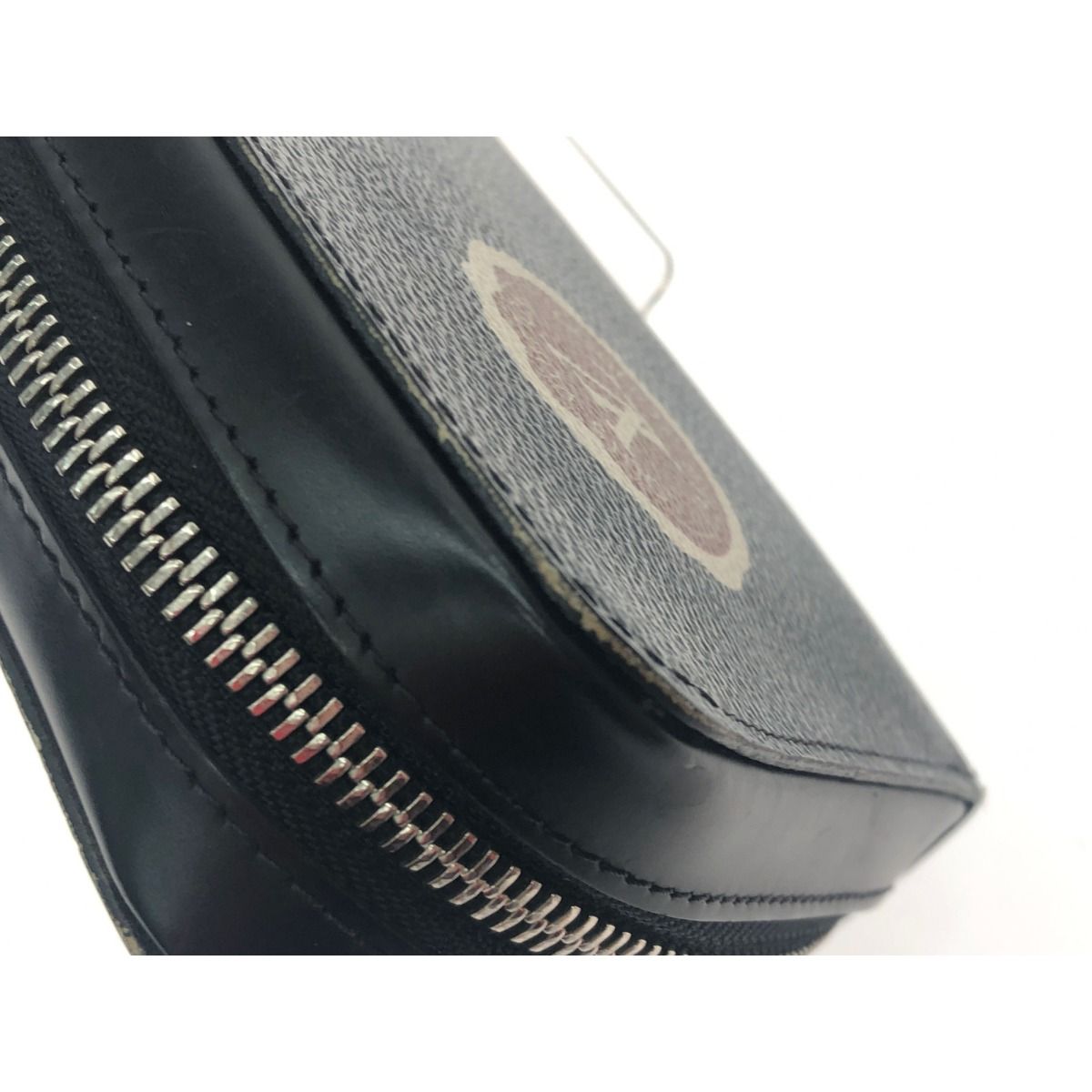 Louis Vuitton Long Wallet Round Zipper Travel Case Damier Graphite LV League