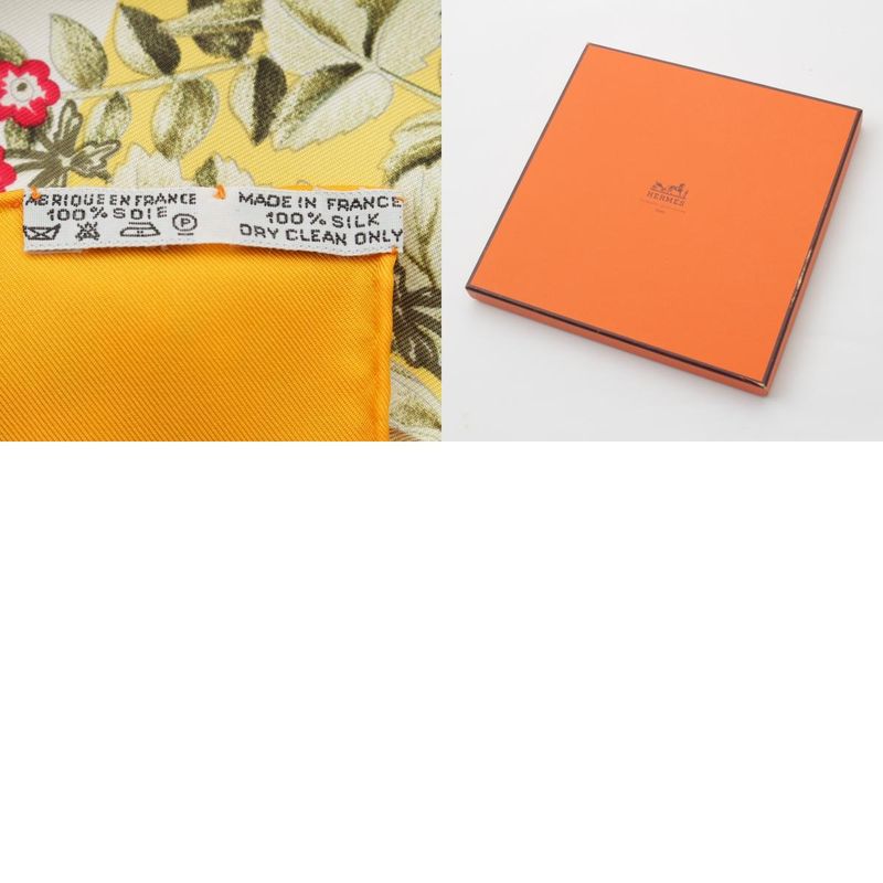 Hermes Carré 90 LA Prairie Meadow Silk Scarf Yellow