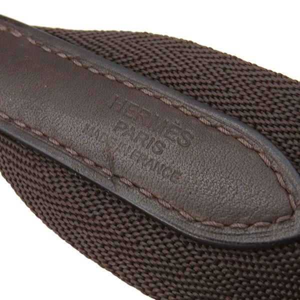 Hermes 2-Way Bag Sac de Pansage Groom Cotton Polyurethane Polyamide Rouge Ash