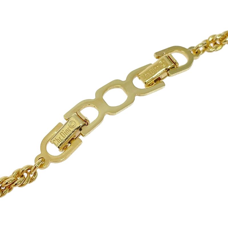 Christian Dior GP Rhinestone Flower Motif Necklace Gold 434394 Necklace