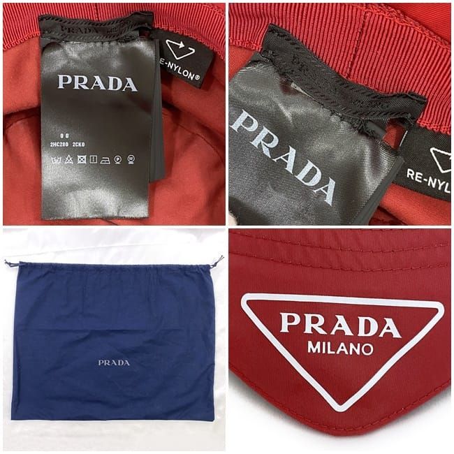Prada Hat Red 2hc280 Excellent Condition Cleaned