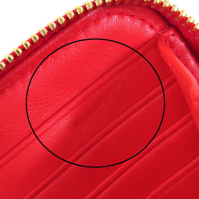 Prada 1ml506 Vitello MOVE Logo Hardware Round Zipper Leather Long Wallet Long