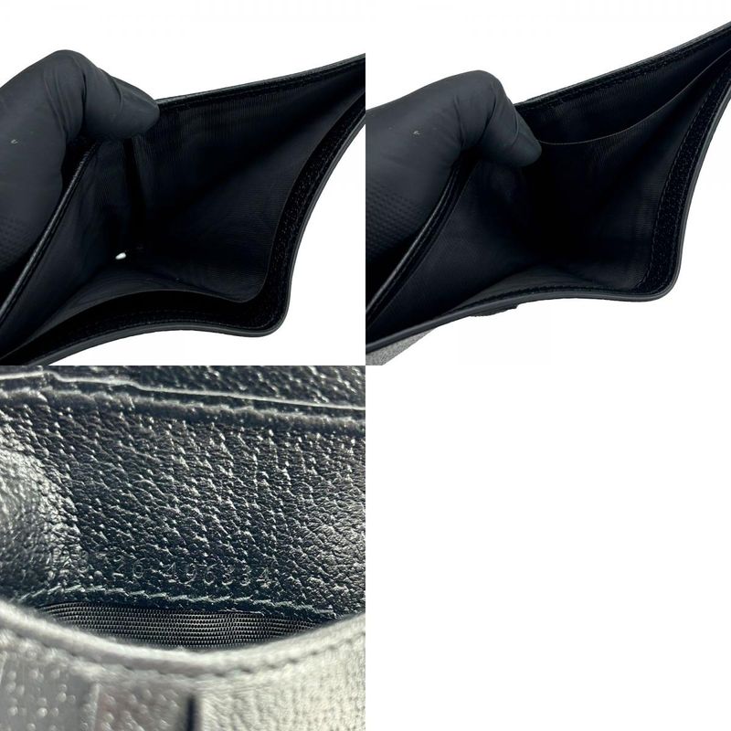 Gucci Billfold 428726 GG Marmont Leather Black Gold Hardware Card Case Bifold