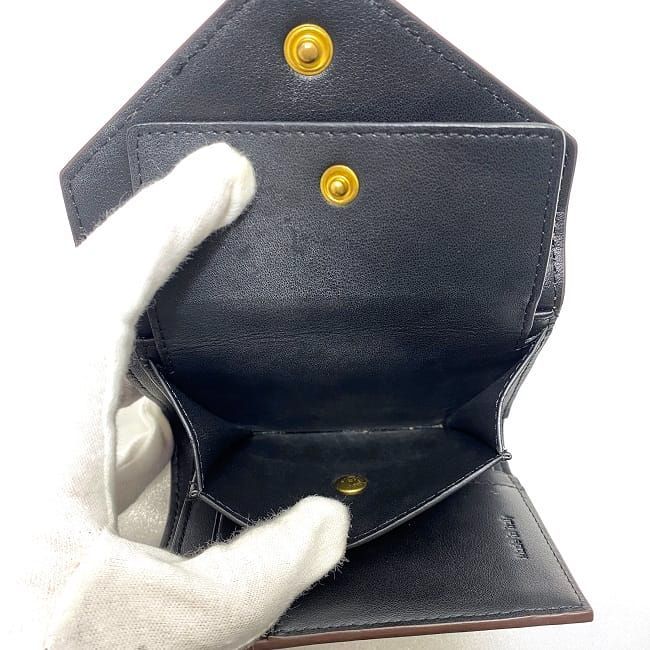 Celine Trifold Wallet Black Brown Blue Gold