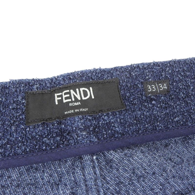 Fendi 2024item Tweed Back Logo Pockets Straight Pants 33 34 Men's 24AW