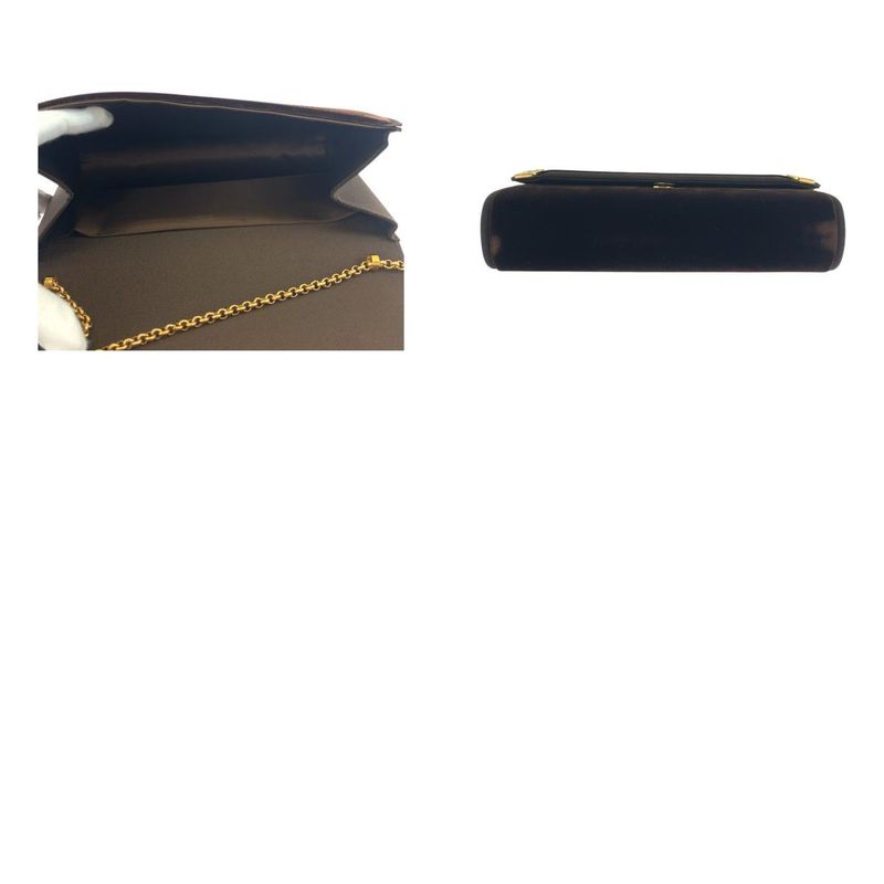 Gucci Vintage Old Gucci Double G Brown Gold Hardware Velour Shoulder Bag