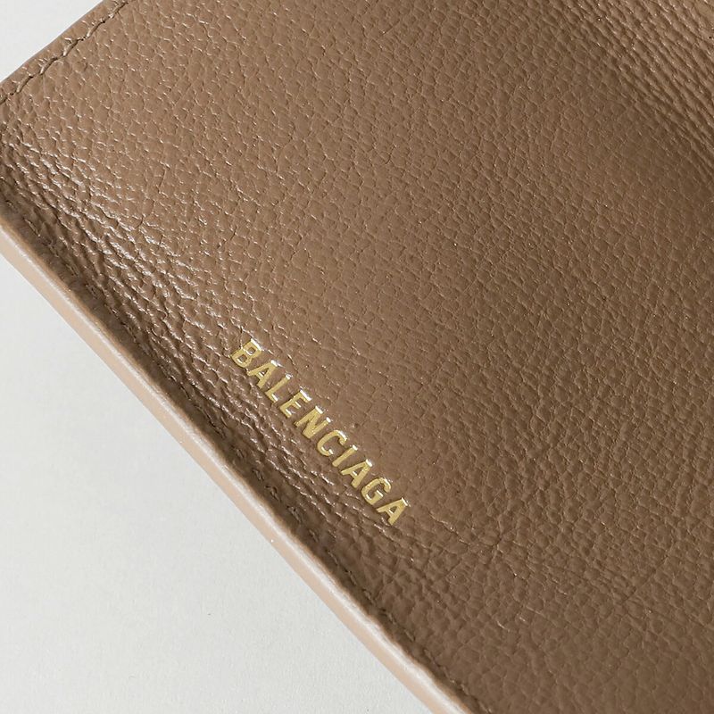 Balenciaga Trifold Wallet Beige/brown Monogram