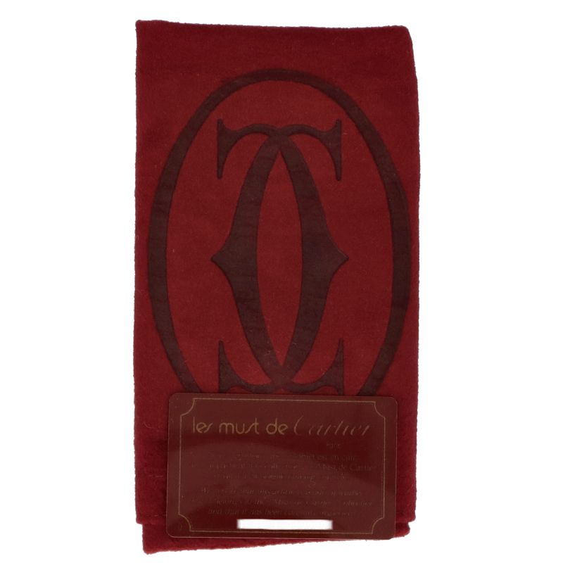 Cartier Must Line Clutch Bag Leather Ladies Clutch Bag Wine Red Excellent