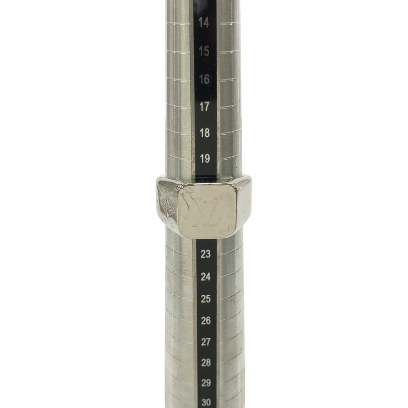 Louis Vuitton Monogram Signet Ring M62488 Silver L