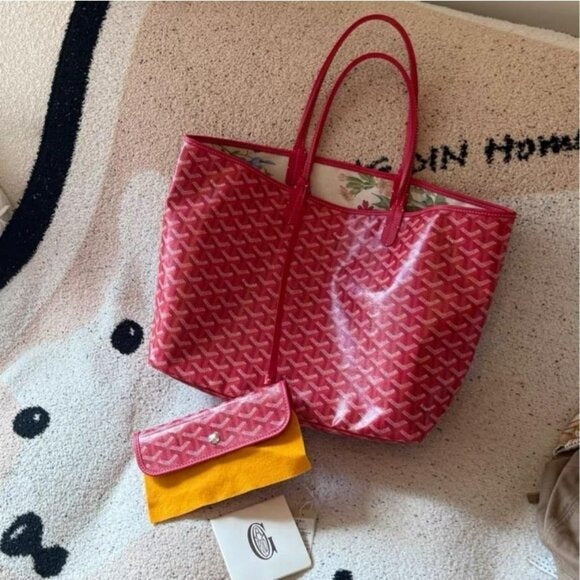 Goyard Saint Louis PM FUCHSIA Le Jardin Floral Shoulder Tote Bag
