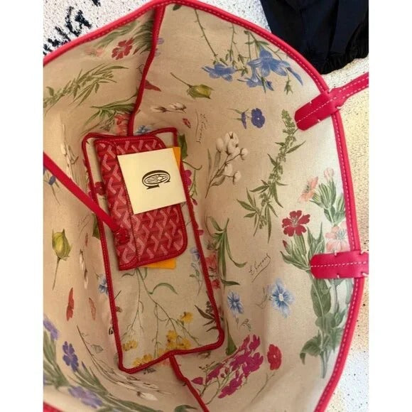Goyard Saint Louis PM FUCHSIA Le Jardin Floral Shoulder Tote Bag